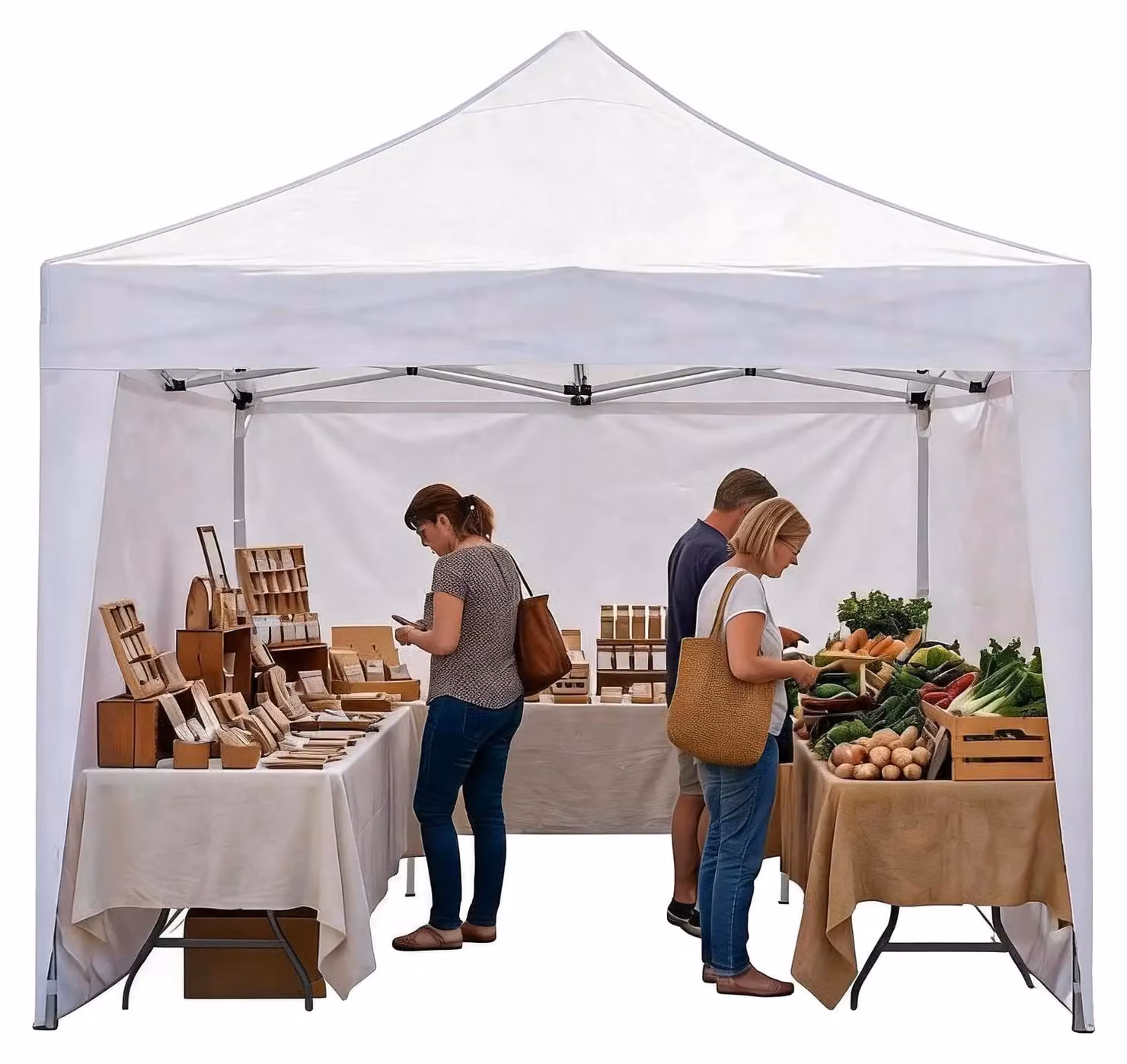 Padiglione pop-up, impermeabile, con protezione UV, colore bianco, dimensioni 9x9 piedi