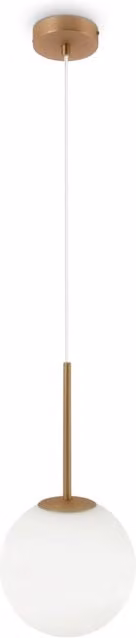 Lampada a sospensione a sfera Maytoni Basic Form MOD321PL-01G3 in vetro trasparente e metallo oro/ottone, regolabile in altezza e dimmerabile