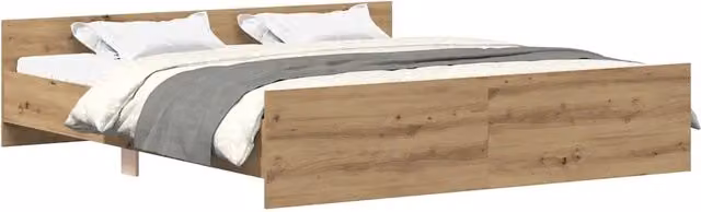 Letto matrimoniale | Letto per adulti | Giroletto senza Materasso Rovere Artigianale 180x200 cm