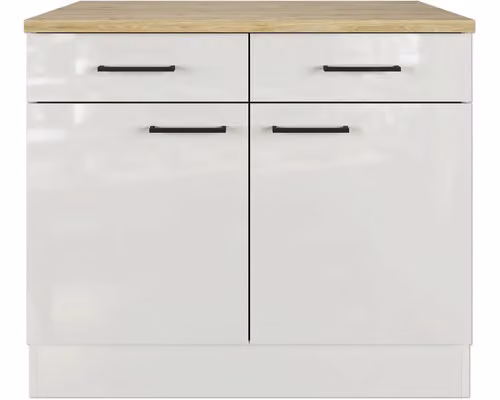 Fondo del mobile da cucina con cassetto e anta Flex Well Lund 100 x 60 x 85 cm grigio chiaro lucido grigio fumo opaco