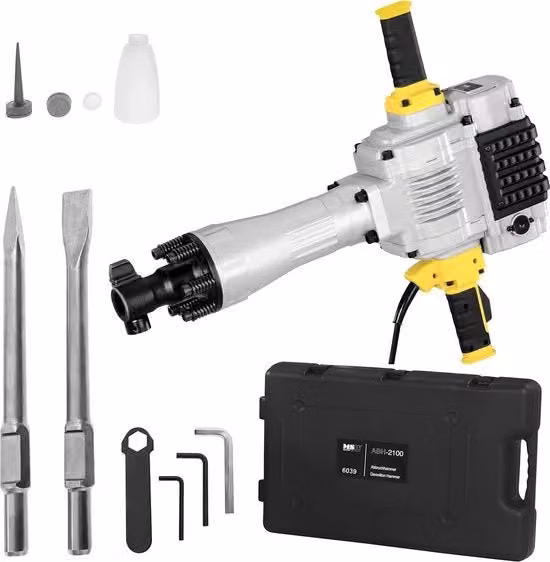 Martello demolitore MSW ABH-2100 argento, 2100 W, 85 J, 1600 colpi/min, attacco SDS-HEX