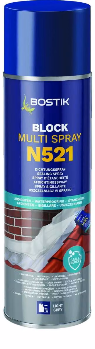 Bostik Block N521 Multi Spray Spray sigillante 500ml grigio chiaro Spray sigillante