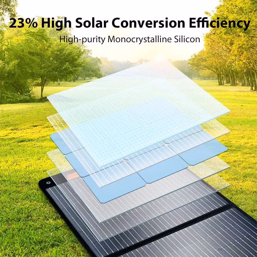 Pannello solare - Kit di pannelli solari - Portatile - Pieghevole - Resistente all'acqua - Alimentazione di emergenza per esterni - per uso domestico