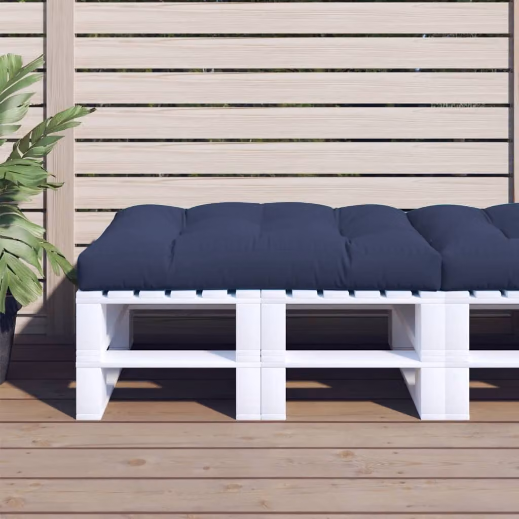 Cuscino per Pallet vidaXL Blu, L 120 cm x P 80 cm x H 12 cm, in Poliestere Idrorepellente e Resistente ai Raggi UV