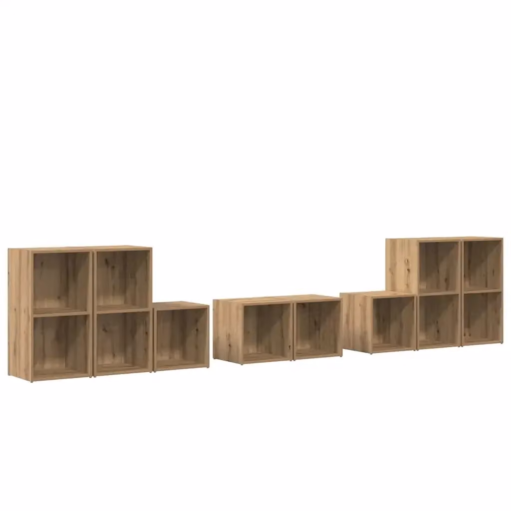 Set di mobili TV moderno vidaXL in legno e MDF color rovere marrone per soggiorno – 2