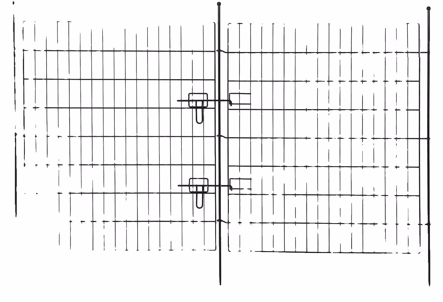 Recinzione da giardino, struttura in metallo, pannelli di 73,6 x 81 cm, distanza tra i pali di 3,5 cm, installazione senza l'uso di attrezzi, efficace barriera protettiva contro gli animali