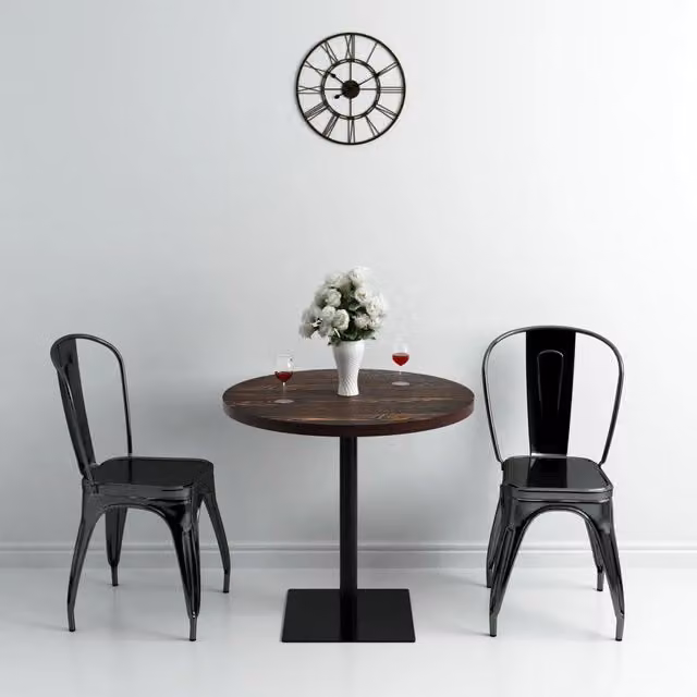 Tavolo Bistrot Rotondo vidaXL in MDF e Metallo Moderno Colore Grigio e Marrone L: 80 cm, H: 75 cm – 1
