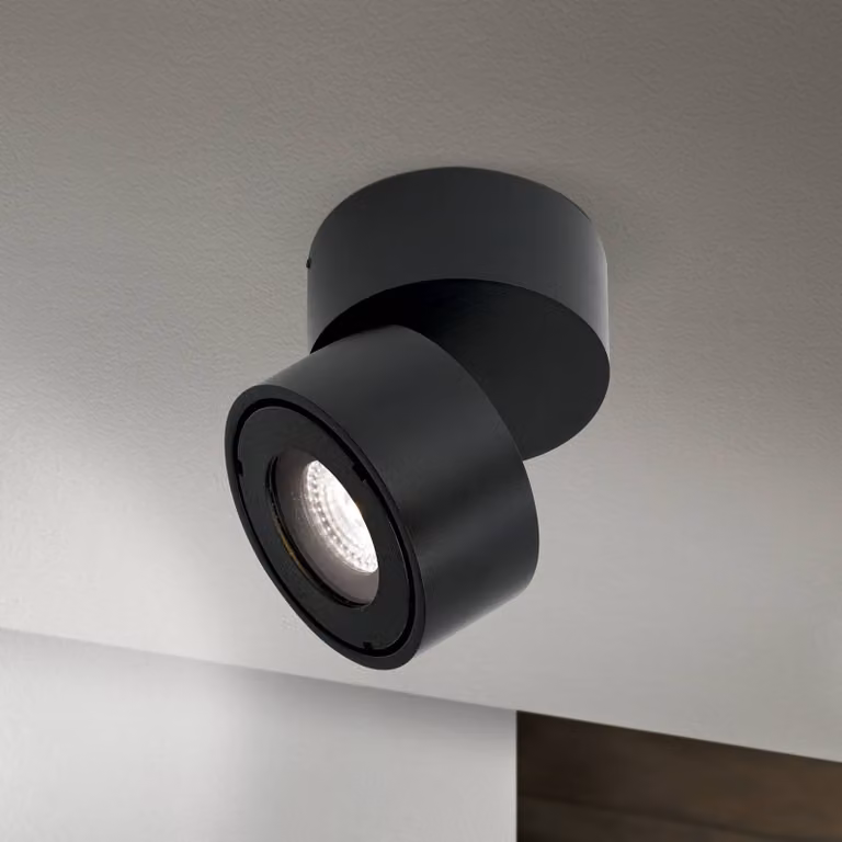 ORION Harvey Faretto da esterno a LED, nero, Ø 10 cm, alluminio pressofuso Harvey, dimmerabile, Nero, Alluminio, Moderno, Lampada LED da esterni