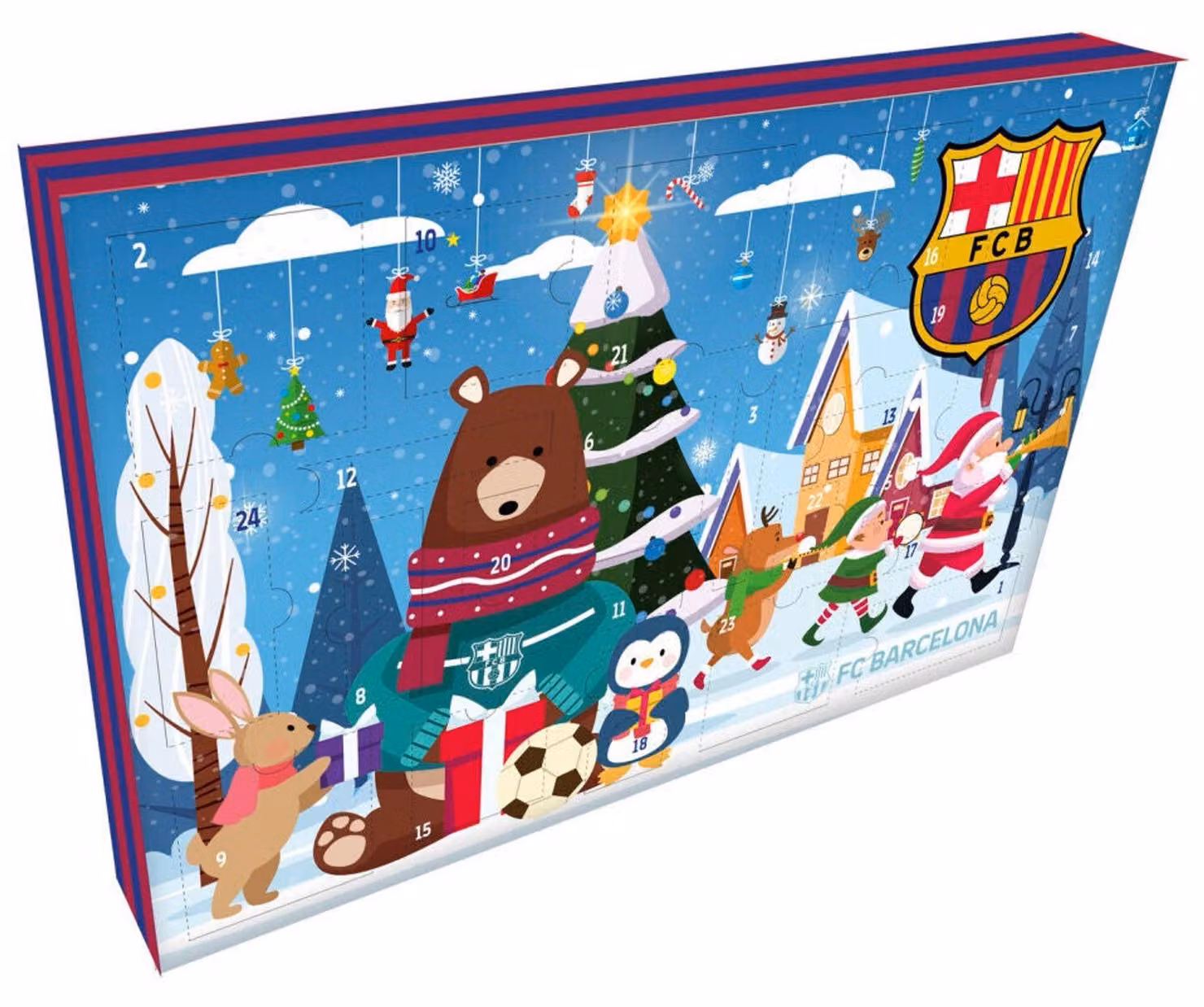 Calendario dell'Avvento del FC Barcelona con 24 sorprese e oggetti da collezione