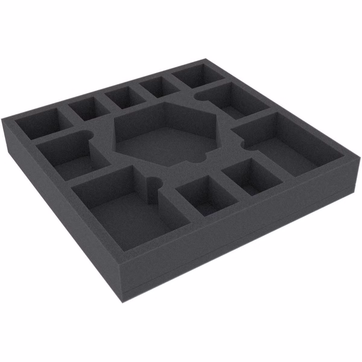 Inserto in schiuma 247x247x40 mm con 12 scomparti per giochi da tavolo