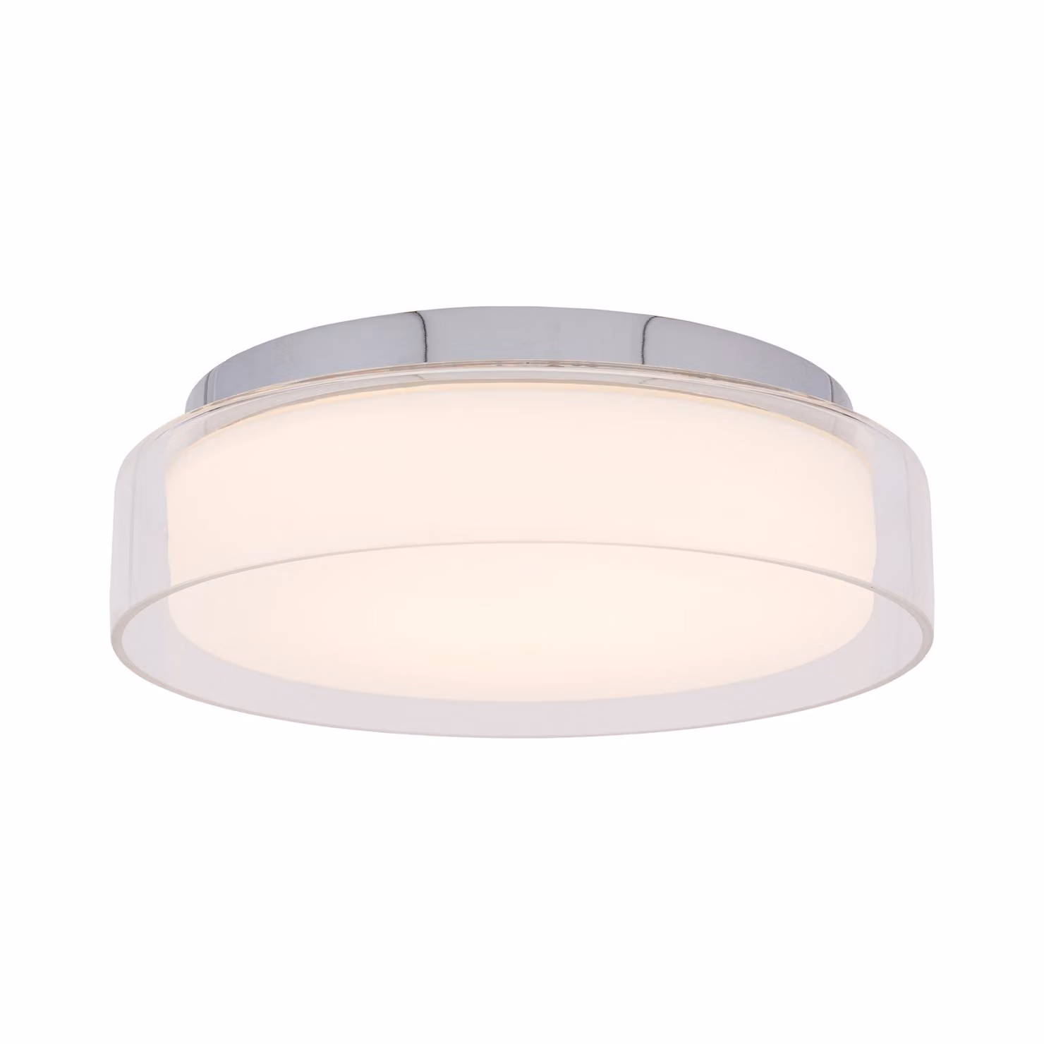 Plafone LED rotondo PAN cromato trasparente 12W, bianco neutro 530 lm, vetro, dimensioni: 8,5 x 30 x 30 cm, IP44, Nowodvorski Lighting