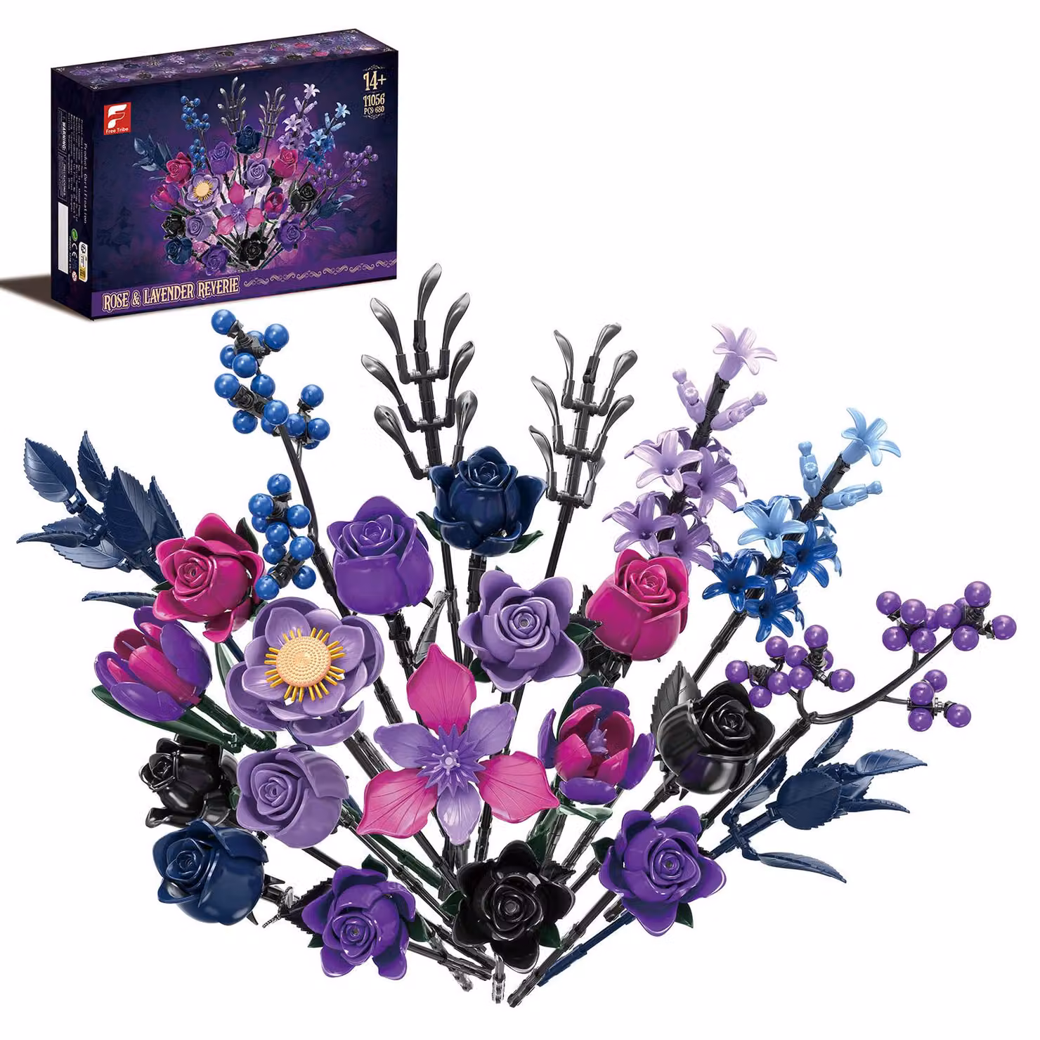 Calendario dell'Avvento a tema giocattoli e fiori, edizione 2026, per donne – 24 giorni di costruzioni con mattoncini