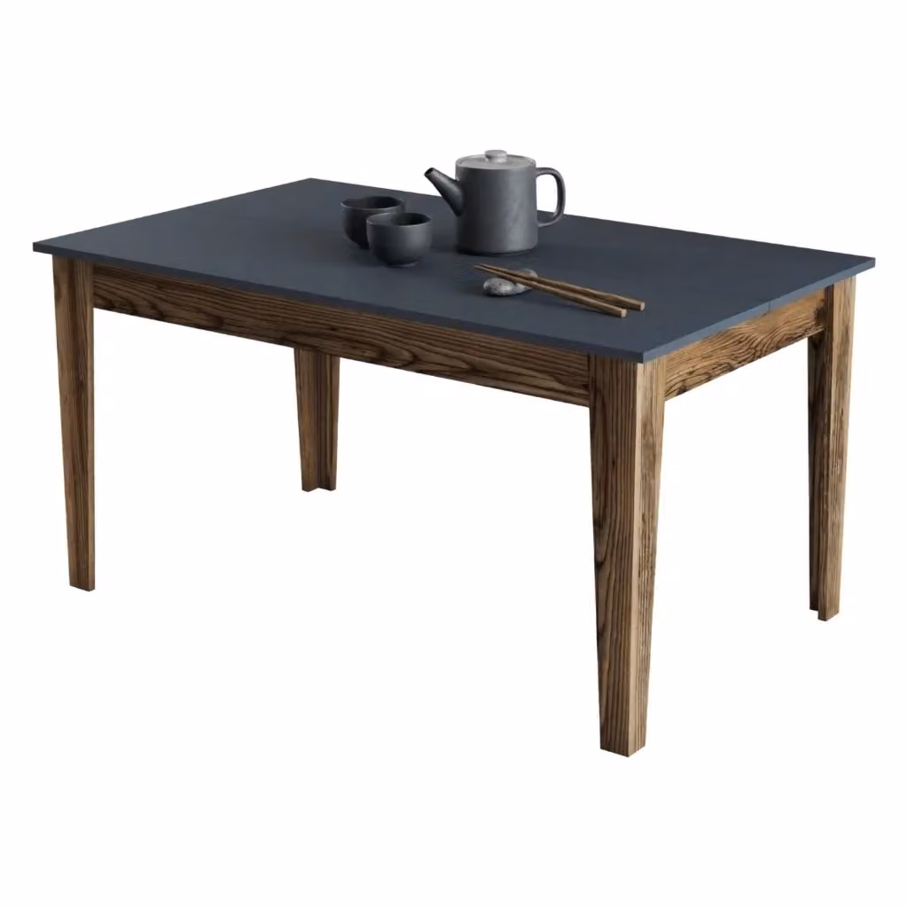Tavolo da pranzo moderno DMORA rettangolare in legno, L: 145 cm, P: 88 cm, H: 75 cm, colori marrone, antracite o nero – 2