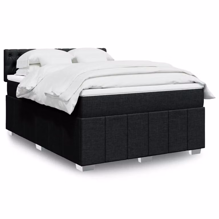 Maison Exclusive - Giroletto a Molle con Materasso Nero 160x200 cm in Tessuto