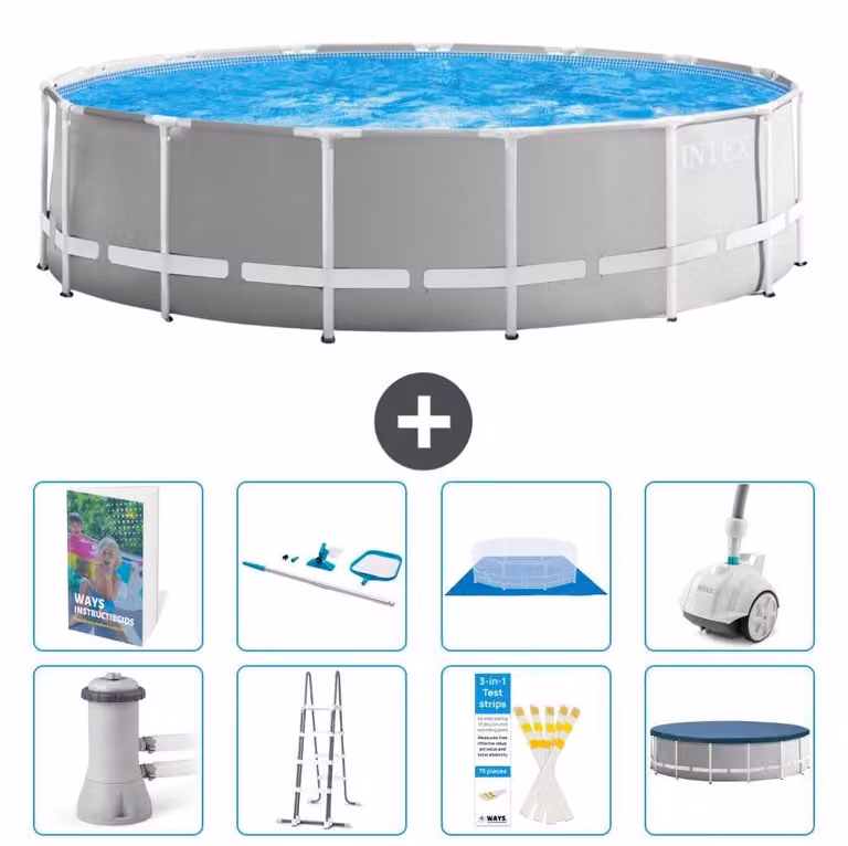 Struttura per piscina a forma di prisma - 457x122 cm - composta da 7 elementi - modello S605