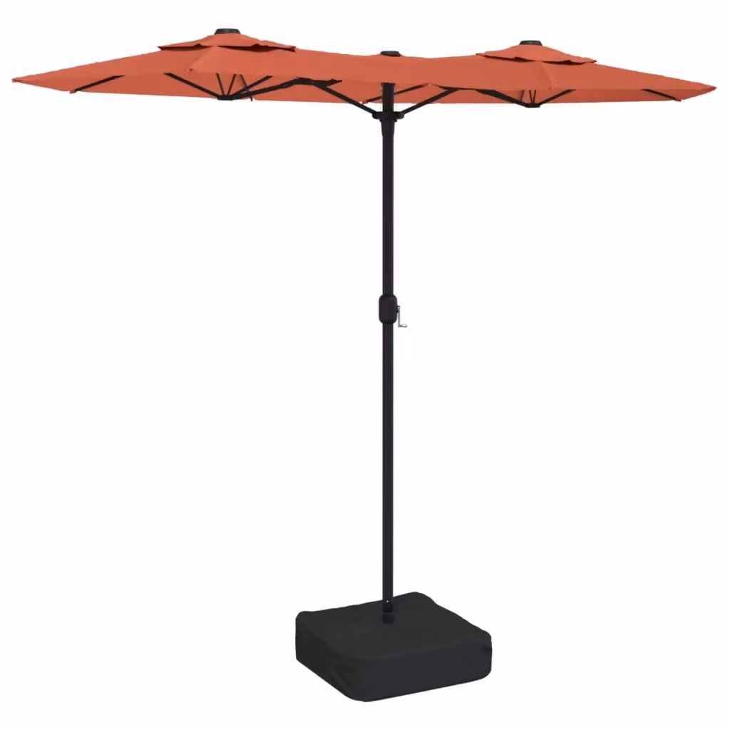 Ombrellone a Doppia Testa vidaXL in Acciaio e Poliestere, Colore Terracotta, L: 316 cm, H: 145 cm, P: 240 cm – 2