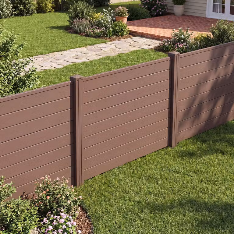 Set di 2 recinzioni decorative da giardino Costway in plastica e acciaio zincato marrone con montaggio superficiale