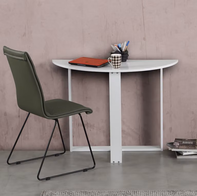 Skye Decor, Middle - Shiny White, Scrivanie, Bianco, 106 x 77 x 45 cm