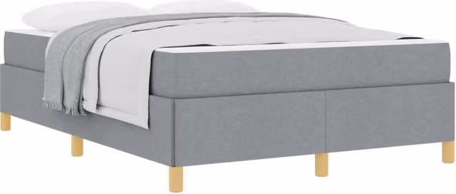 Letto matrimoniale | Letto per adulti | Struttura del letto Grigio chiaro 140 x 200 cm Tessuto