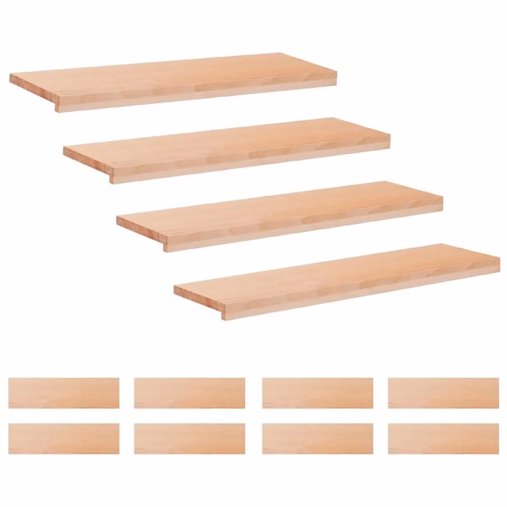 Set di 12 tappeti per scale vidaXL in legno di faggio, colore beige, L: 90 cm, P: 25 cm, H: 2 cm