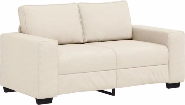 Divano a 2 posti moderno vidaXL in tessuto beige con struttura in legno e metallo L: 160 cm, P: 77 cm, H: 82 cm