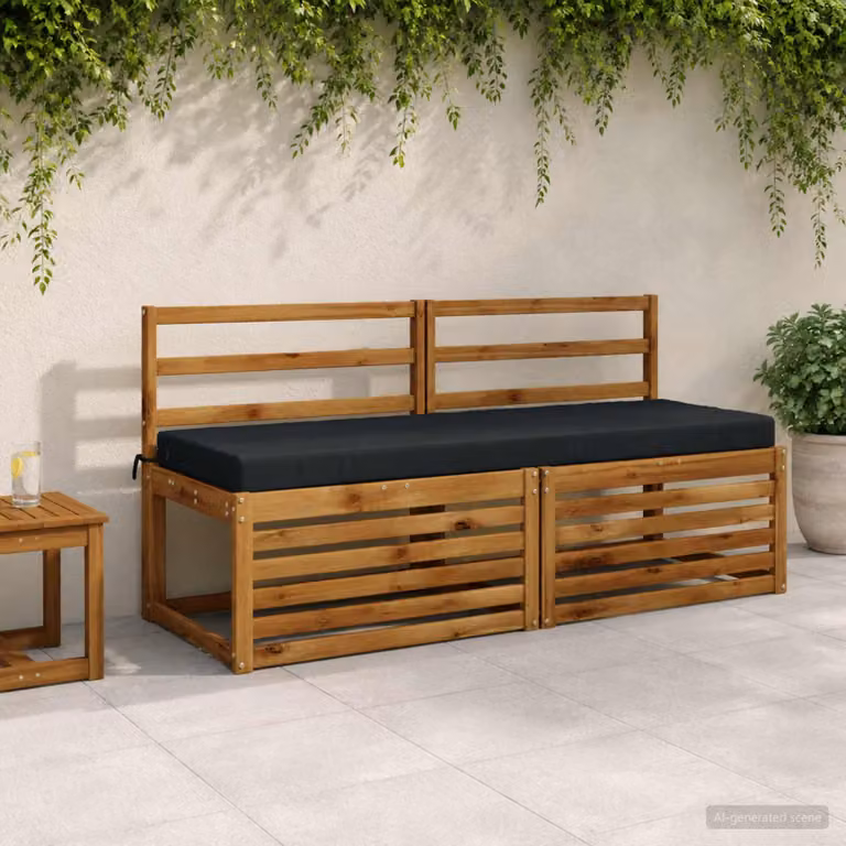Set di 2 cuscini per panchina vidaXL SOEST in poliestere blu scuro con fodera rimovibile e resistente ai raggi UV
