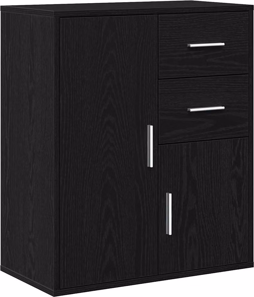 Credenza Rovere Nero 60 x 31 x 70 cm Legno multistrato