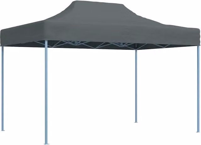 Gazebo professionale pieghevole vidaXL in acciaio e PVC colore antracite L/P/H: 400 x 300 x 280 cm