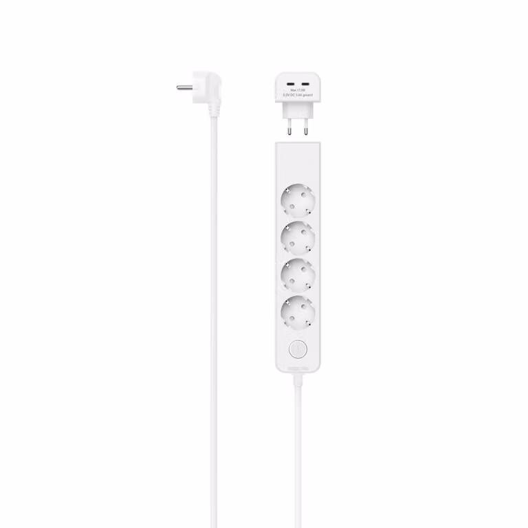 hama 00223191 hama striscia di prese a 4 vie con interruttore 1,4 m bianco