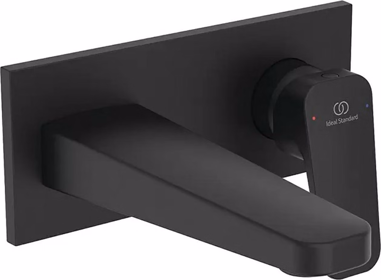 Ideal Standard Ceraplan, miscelatore da incasso per lavabo a parete, proiezione 166 mm BD244XG Silk Black