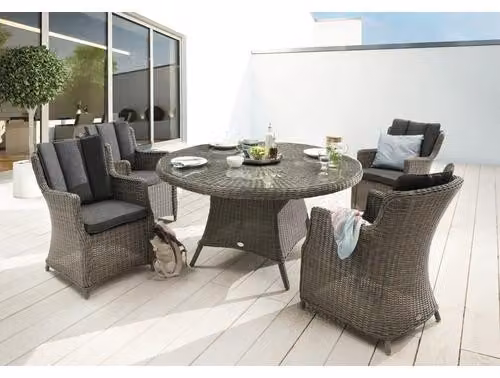 Dinette Destiny LUNA con tavolo da pranzo Ø150cm (4 persone) grigio vintage