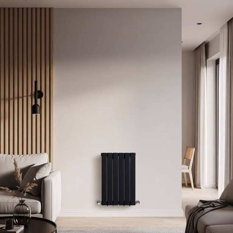 Radiatore Orizzontale di Design Nero Opaco - 635 x 420mm - 200W - Delta