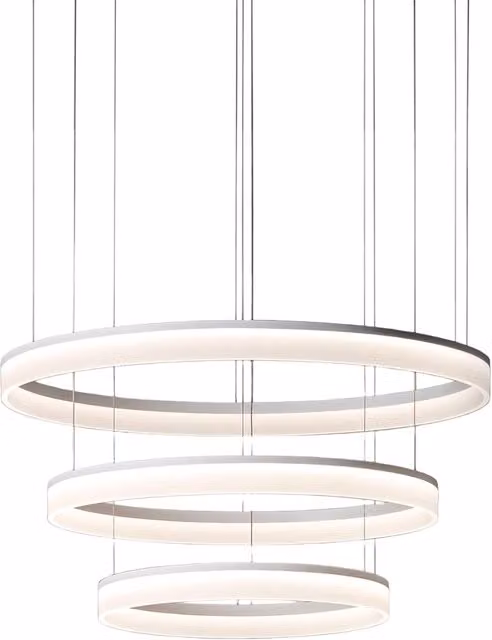 Lampada a sospensione LedsC4 Circ Tripla bianca con tecnologia LED luce bianca calda