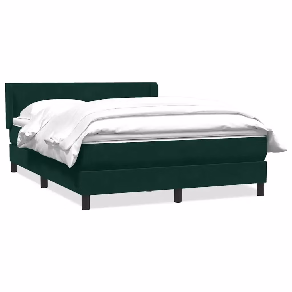 Letto Ibrido con Giroletto a Molle e Materasso vidaXL in Velluto Verde e Bianco L/P/H: 200 x 220 cm – 2