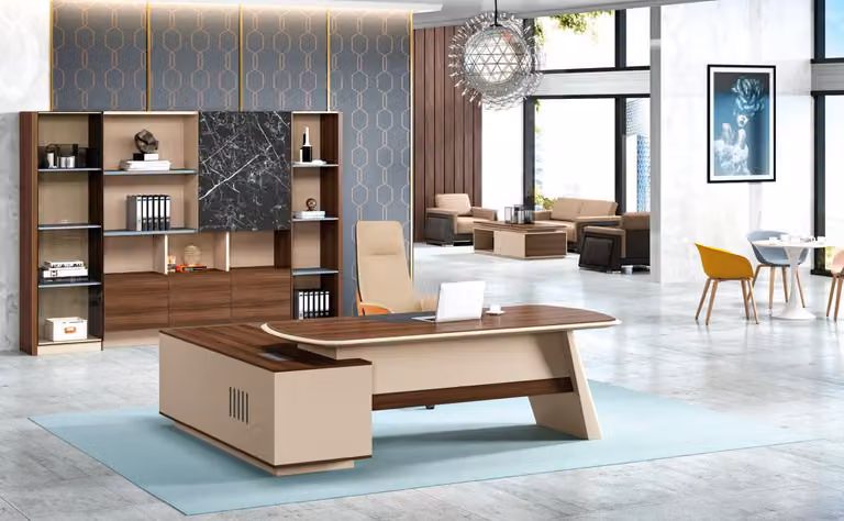 Büromöbel Ecke Schreibtisch Bürotisch Arbeitstisch Tisch Holz Braun