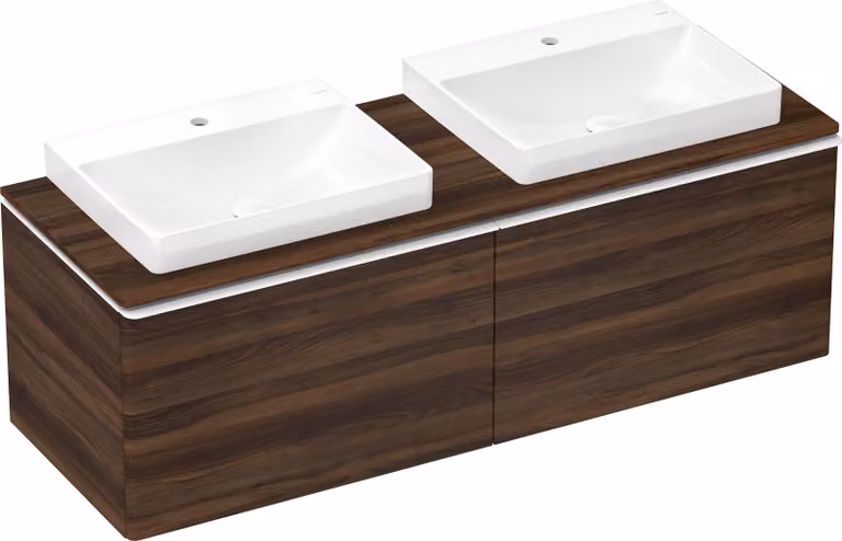 hansgrohe Xelu Q Console avec 2 découpes, 1560x550, pour vasque à poser 600x480mm, polie, 54112630, 54112630