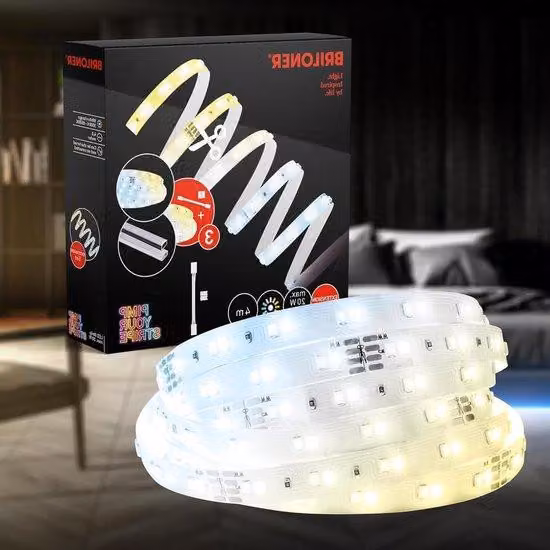 Striscia LED dimmerabile da 4 m, bianco caldo/bianco freddo, autoadesiva