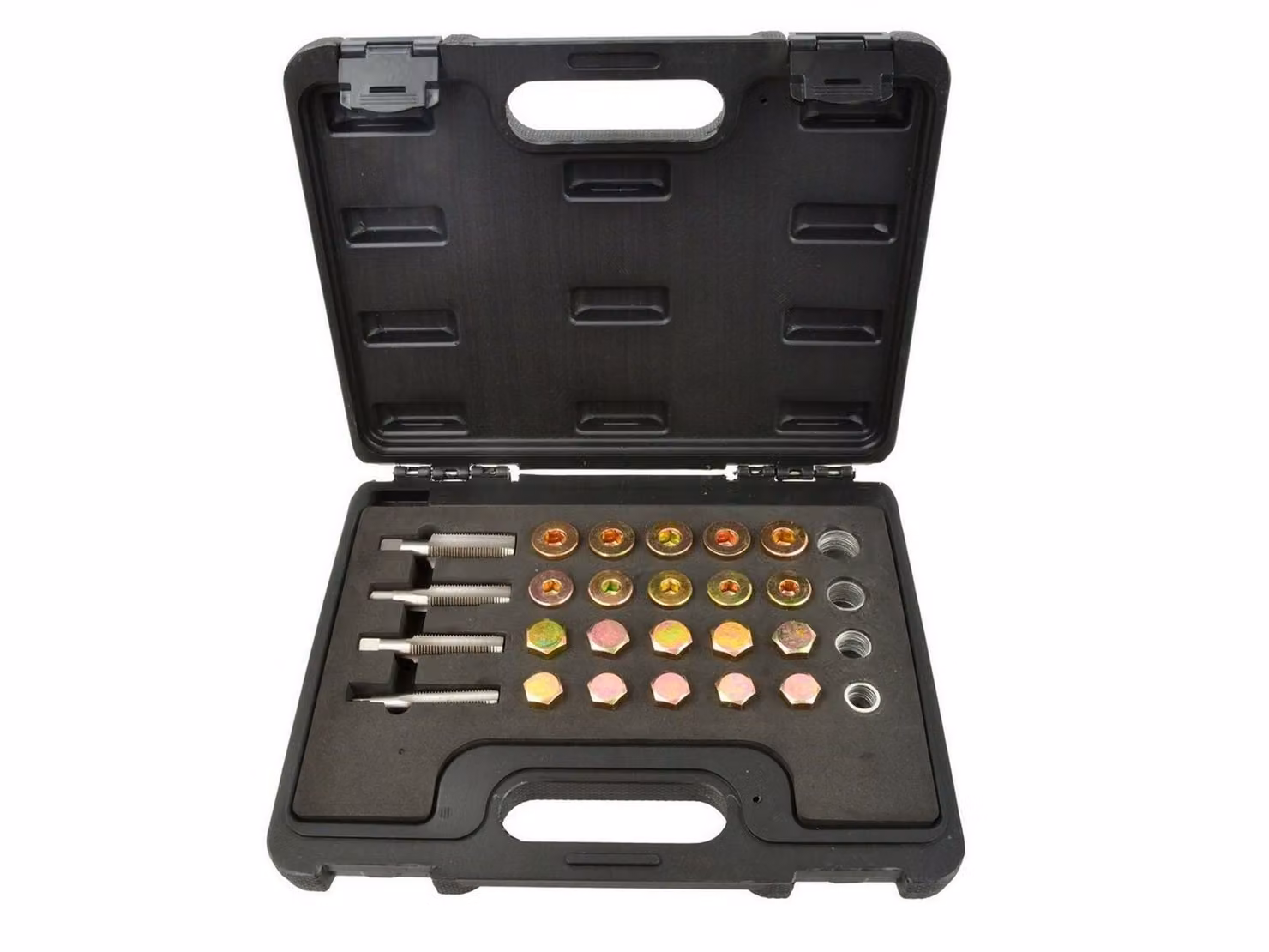 BSD Kit di riparazione della filettatura della coppa dell'olio - Kit di riparazione per la filettatura di scarico dell'olio - M13,M15,M17,M20-64 parti