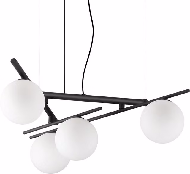 Lampada a sospensione Ideal Lux Atlas in metallo e vetro con luce LED regolabile disponibile in bianco, nero o oro/ottone