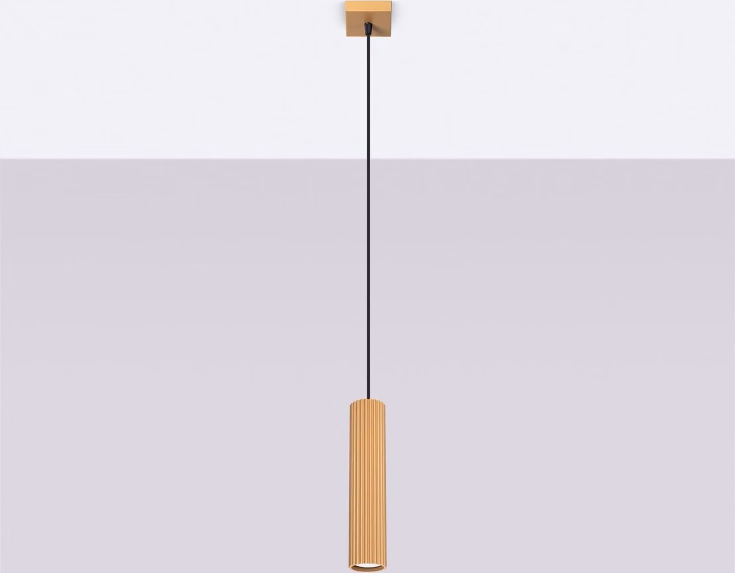 Lampada a sospensione in alluminio GU10 L: 8 cm H: max. 118 cm in oro Moderno
