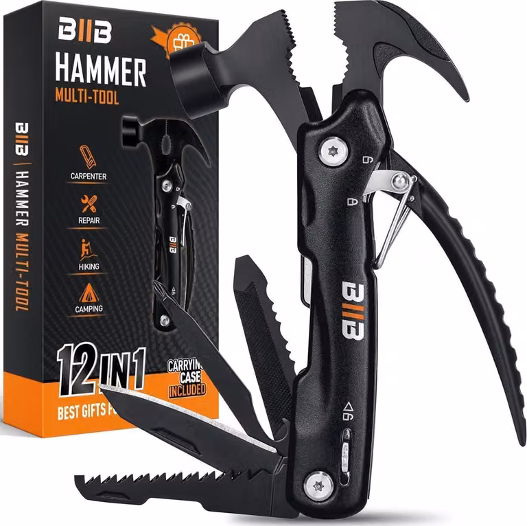 BIIB 12-in-1 Multitool da campeggio Regalo per uomini Festa del papà Compleanno Natale
