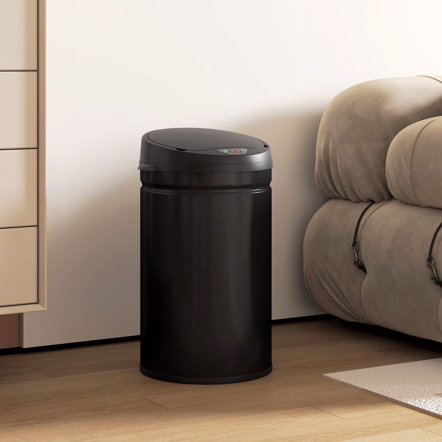 Bidone della Spazzatura da Cucina Automatico HOMCOM con Sensore Infrarossi, Capacità 30 L, Acciaio Inox, Nero – 2