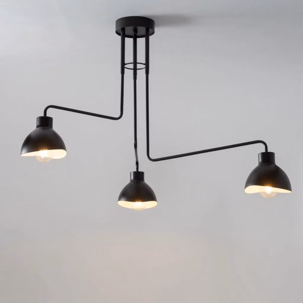 Plafoniera moderna Holi Sigma Lighting con 3 luci, regolabile e dimmerabile, colore nero e bianco, attacco E27 – 2