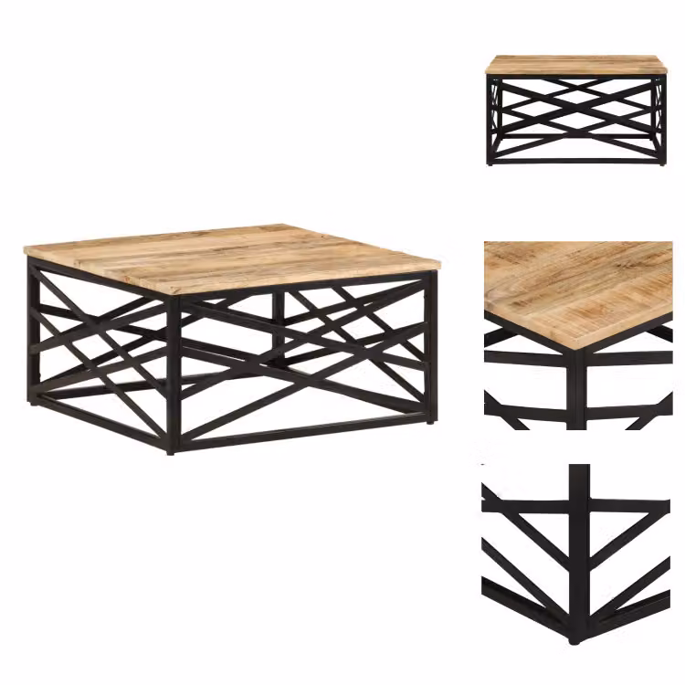 vidaXL Tavolino 68 x 68 x 35 cm in legno massiccio di mango - Tavolini da caffè