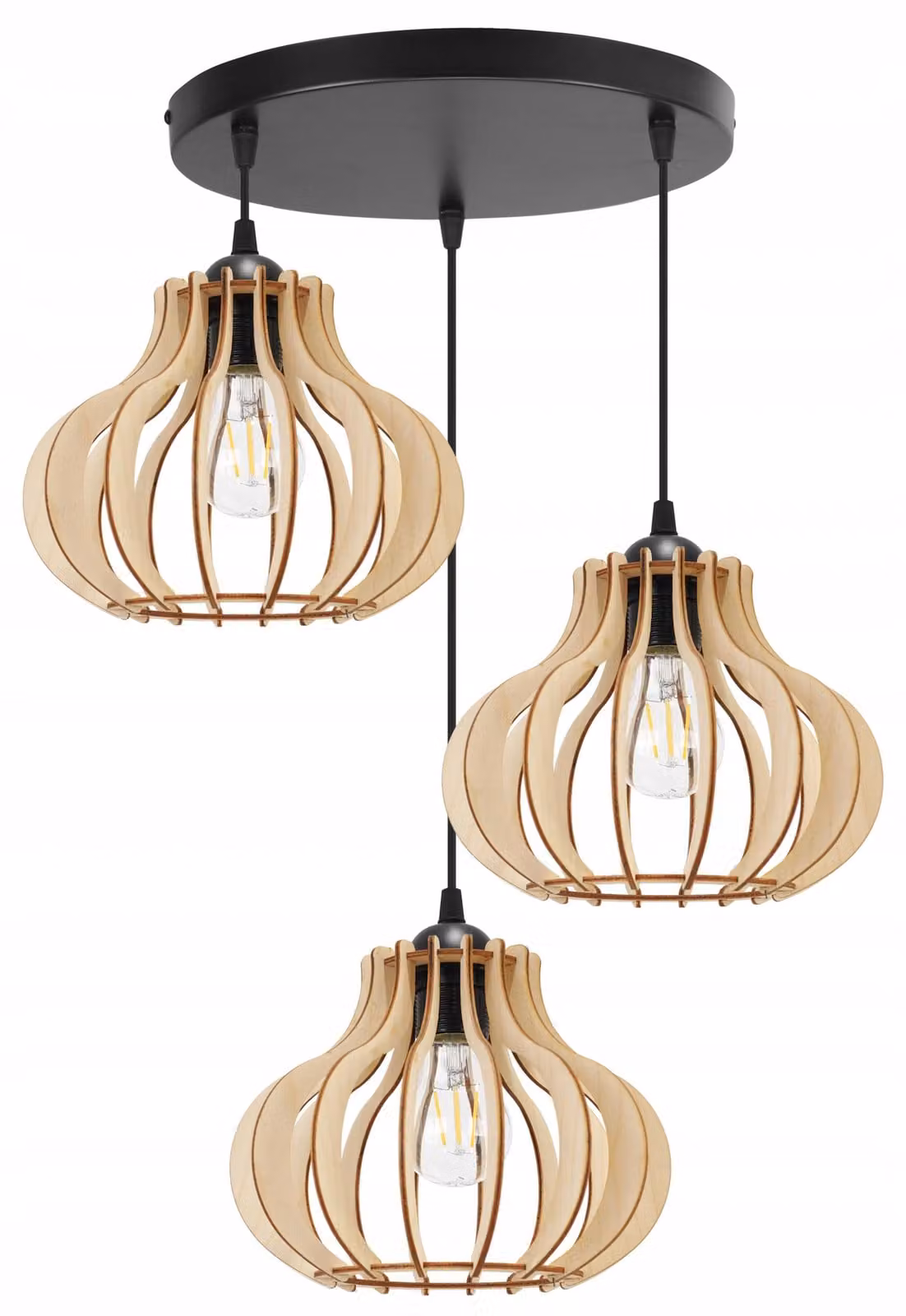 Lampada a sospensione, lampadario da soffitto, legno, paralume LED