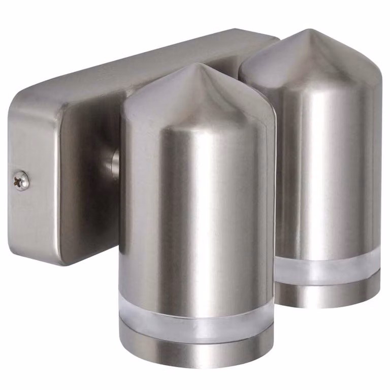 The Living Store Lampada da parete a LED in acciaio inox a forma di cono con fascio discendente