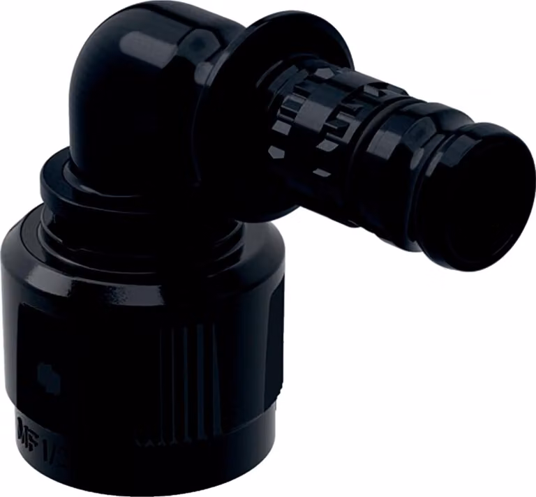 Geberit GE Mepla Raccordo angolare di transizione, PVDF, MasterFix, 90°, d20mm x RpMF1/2, 1 pz.