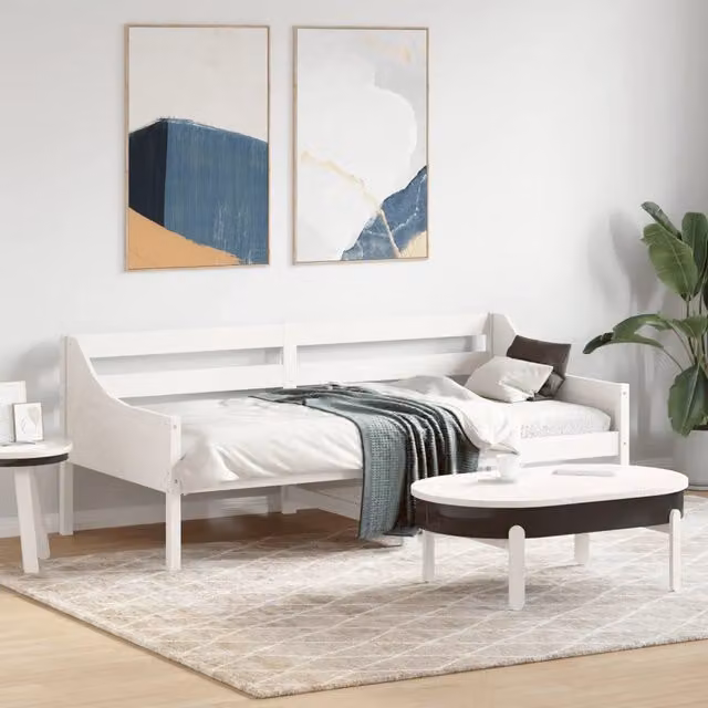 Dormeuse in legno massello di pino bianca vidaXL L/P/H: 190 x 90 x 76 cm – 1