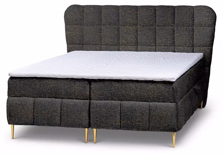 Letto con rete a molle Domy, finitura noce affumicata, dimensioni 180 x 200 cm