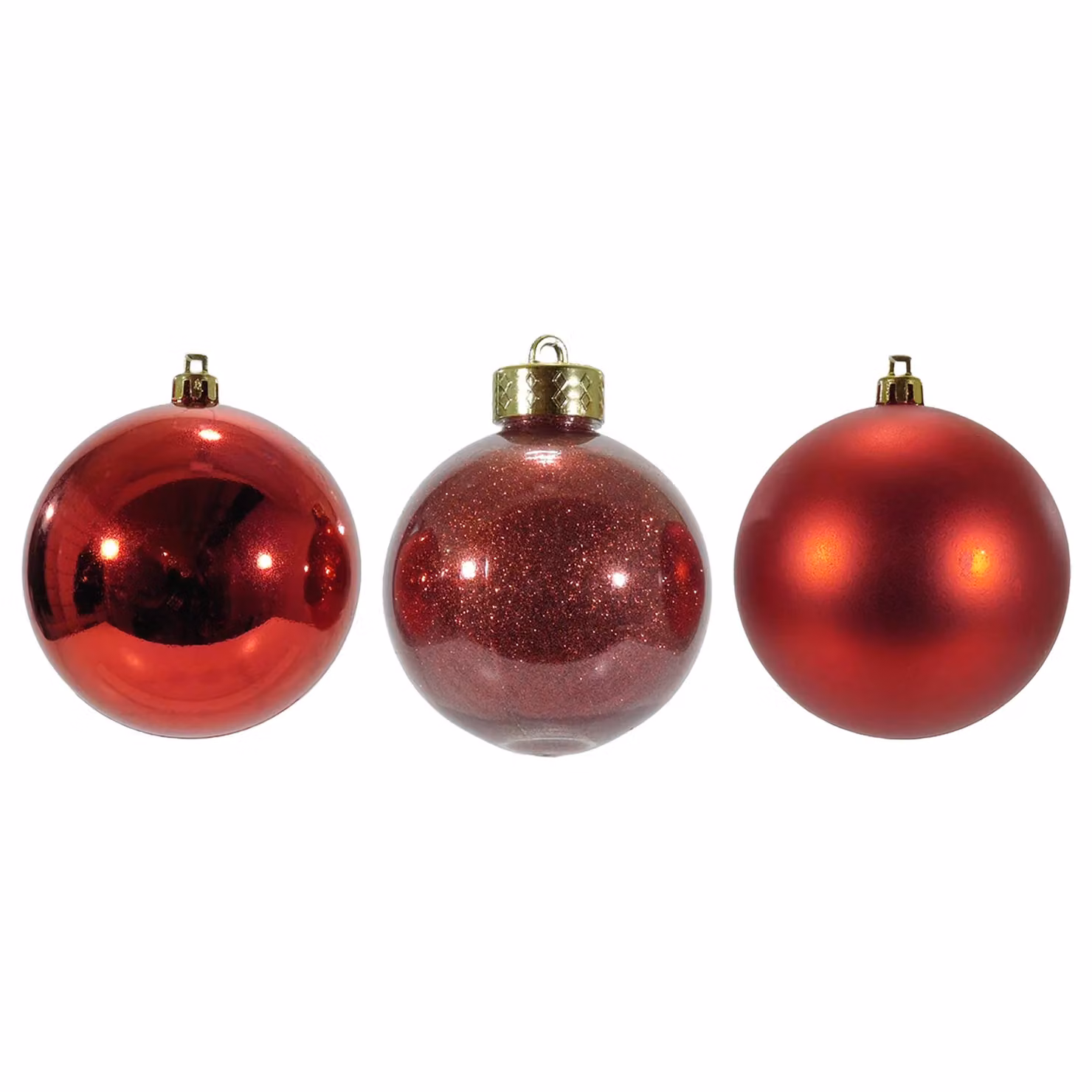 Set di 25 palline di Natale rosse VESTIAMO CASA, decorazioni rotonde in plastica con diametro: 6 cm – 2